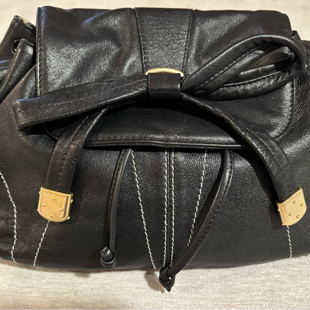 See By Chloe Black Clutch with Gold Details